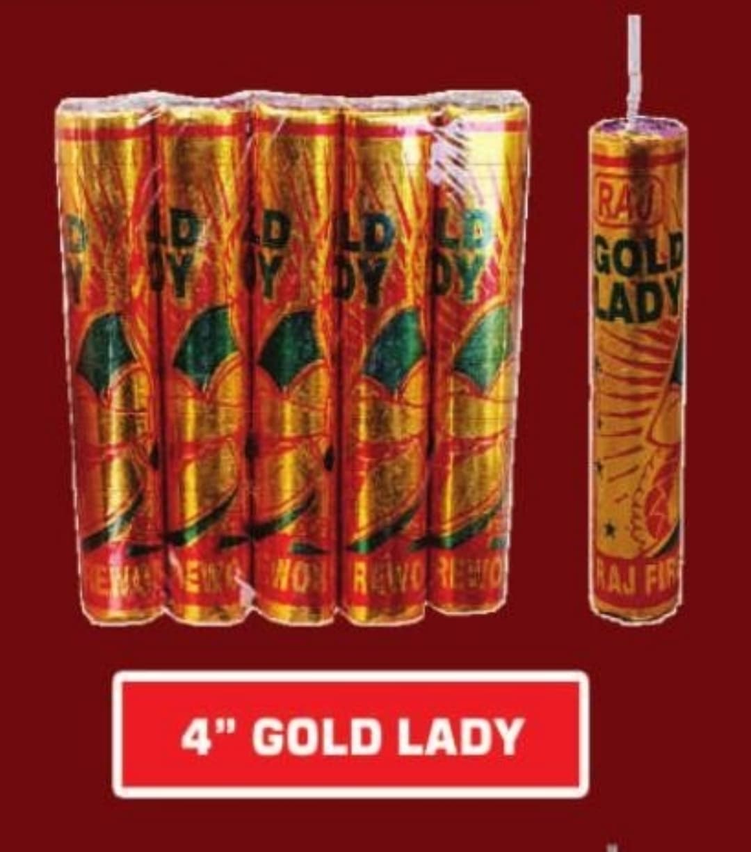 4" Gold Lady Crackers